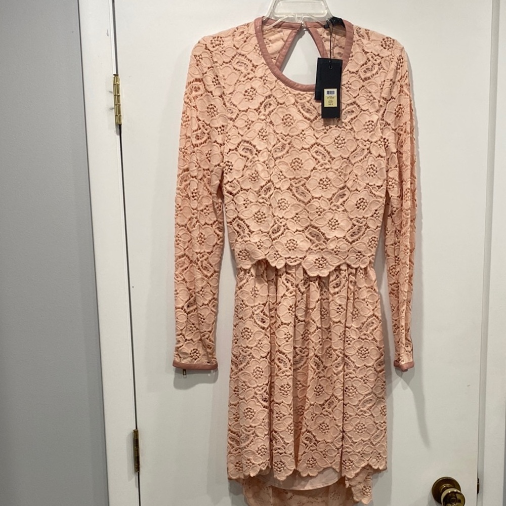 Elegant Lace Pink Dress